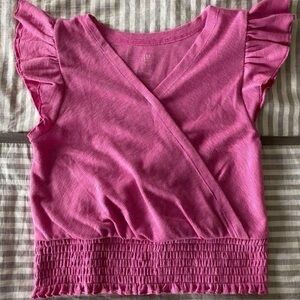 NWOT’s GAP Kids Pink Ruffle Sleeve top size 8
